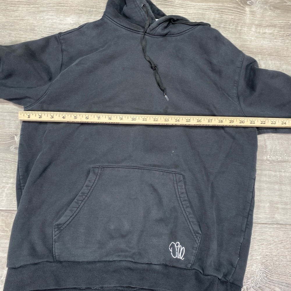 Adidas Hoodie Mens Large Black Dill Pullover Skateboarding Trefoil Patch Graphic - Picture 4 of 16